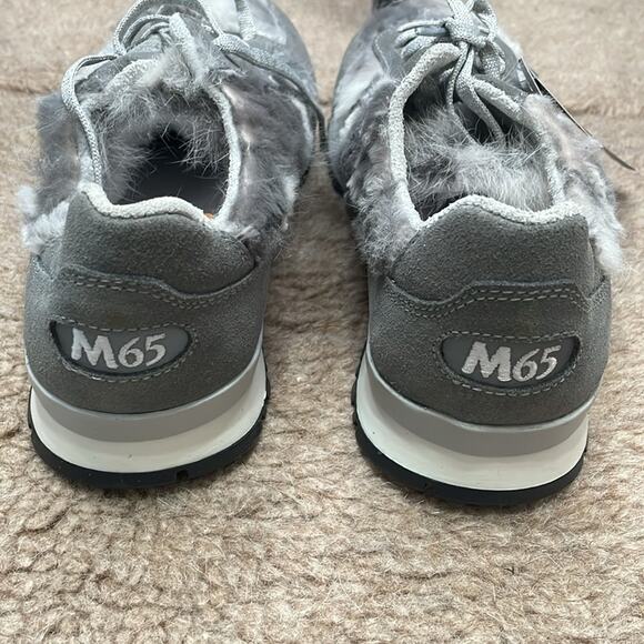 La Montelliana M65 Rabbit Fur Sneakers Gray Size 42 New Retails $660 - Picture 4 of 9
